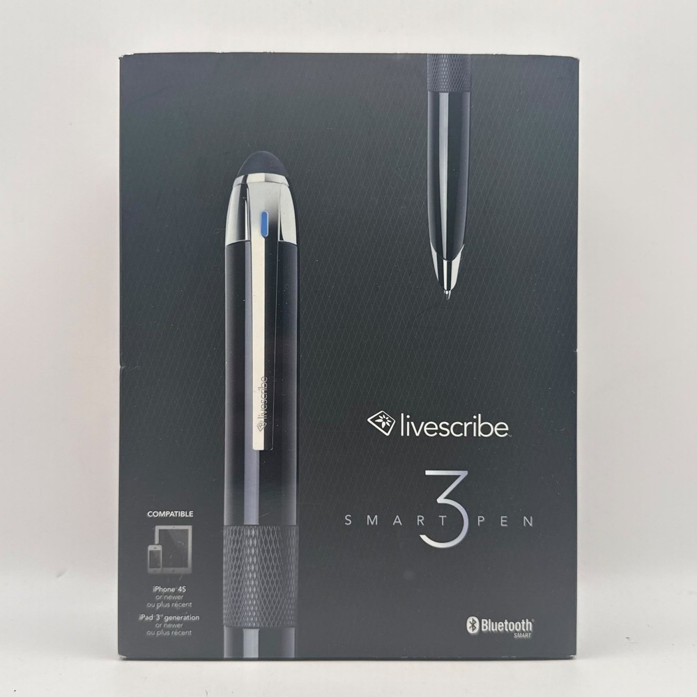 Livescribe 3 Smartpen Bluetooth Digital Pen Black for iOS and Android OS7+